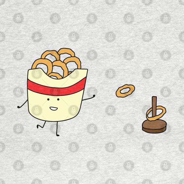 funny fried onion rings playing ring toss game by wordspotrayal